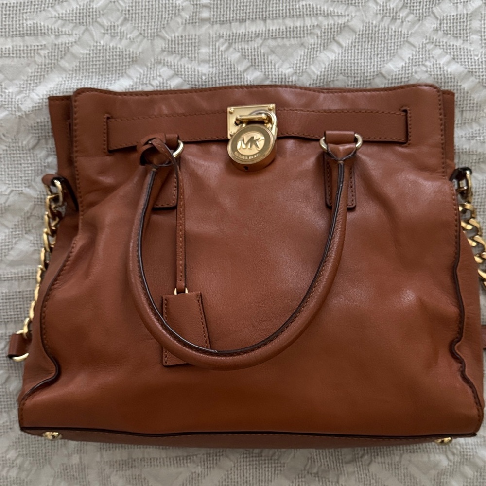 Michael Kors Brown Satchel with Gold Accents